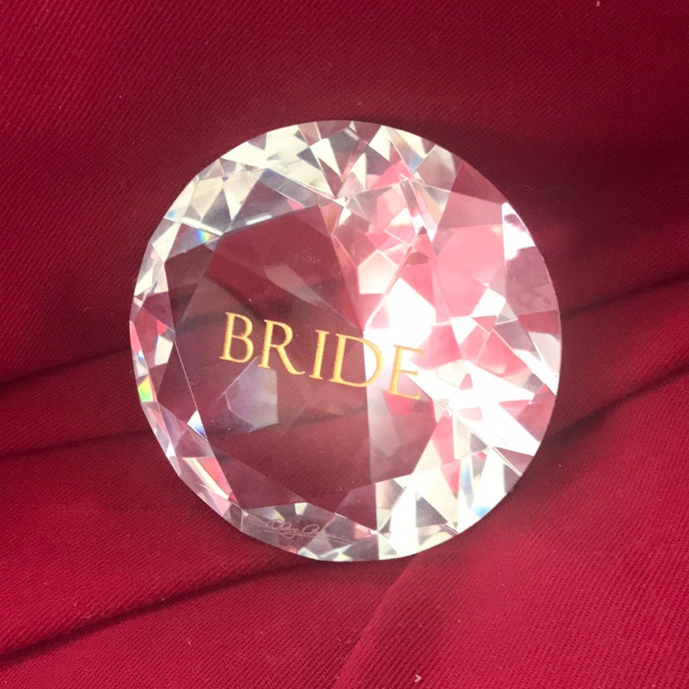 Bride crystal paper weight